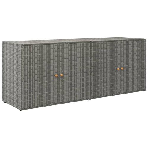 Opbevaringsskab til haven 198x55,5x80 cm polyrattan grå
