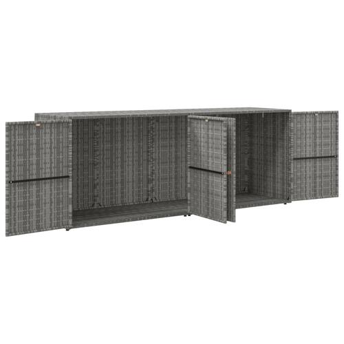 Opbevaringsskab til haven 198x55,5x80 cm polyrattan grå