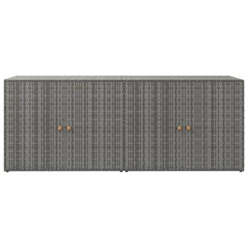 Opbevaringsskab til haven 198x55,5x80 cm polyrattan grå