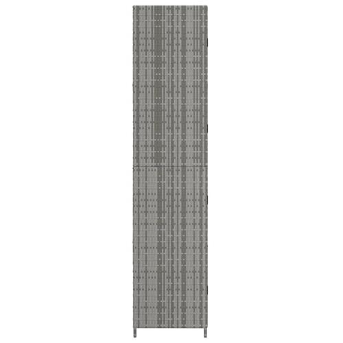 Opbevaringsskab til haven 59x40x180 cm polyrattan grå