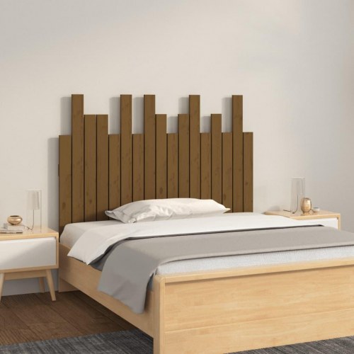 Sengegavl i massivt fyrretræ 108 x 3 x 80 cm - gyldenbrun