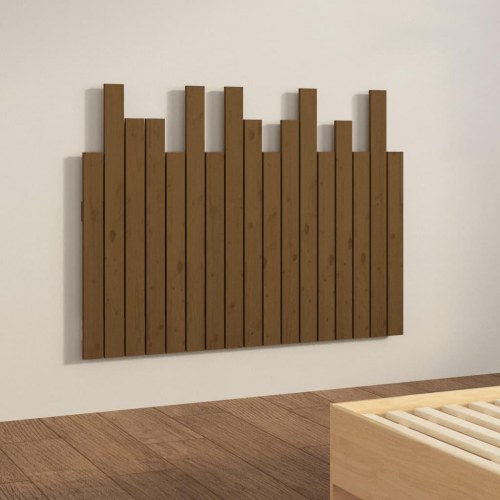 Sengegavl i massivt fyrretræ 108 x 3 x 80 cm - gyldenbrun