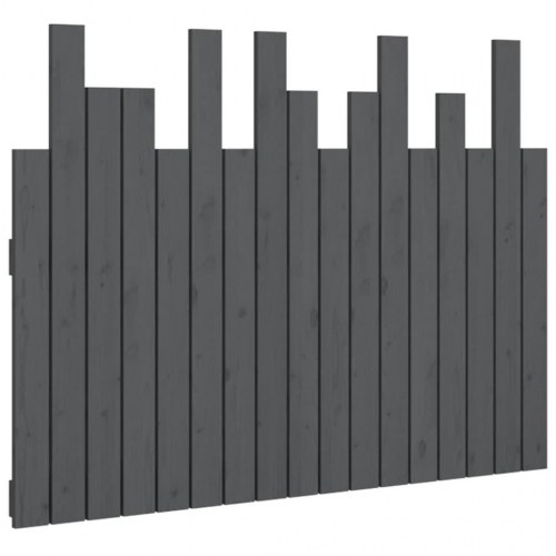 Sengegavl 108 x 3 x 80 cm i massivt fyrretræ - grå