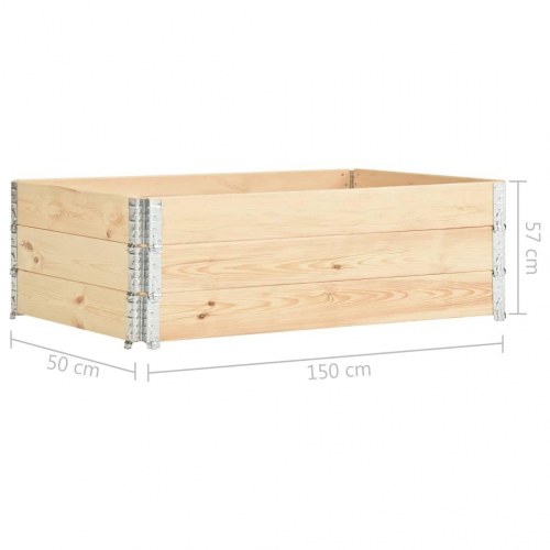 Højbed 3 stk. 50x150 cm massivt fyrretræ