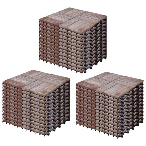 Terrassefliser 33 stk. 30x30 cm massivt genbrugstræ