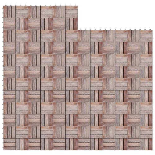 Terrassefliser 33 stk. 30x30 cm massivt genbrugstræ
