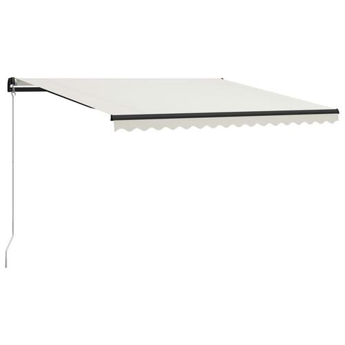 Markise m. LED-lys 400x300 cm manuel betjening cremefarvet