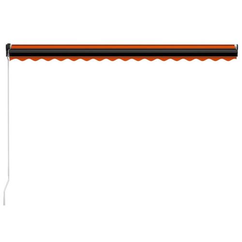 Markise m. LED-lys 400x300 cm manuel betjening orange og brun