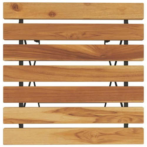 Foldbart bistrobord 55x54x71 cm massivt teaktræ og stål