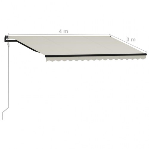 Automatisk foldemarkise 400x300 cm cremefarvet