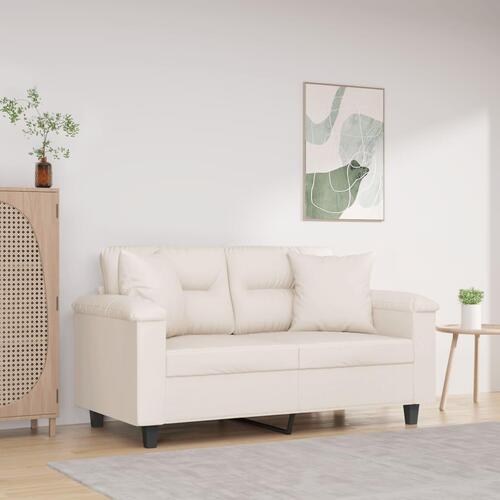 Pyntepuder 2 stk. 40x40 cm mikrofiberstof beige