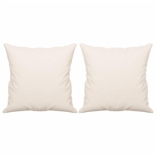 Pyntepuder 2 stk. 40x40 cm mikrofiberstof beige
