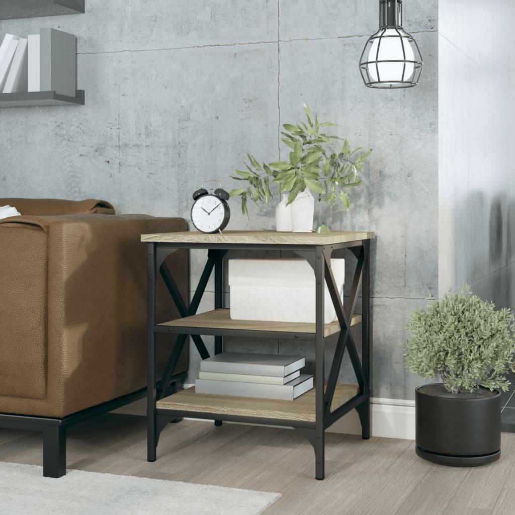 Sidebord 40x42x50 cm konstrueret træ sonoma-eg