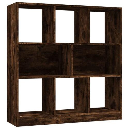 Bogreol 97,5x29,5x100 cm konstrueret træ røget egetræ