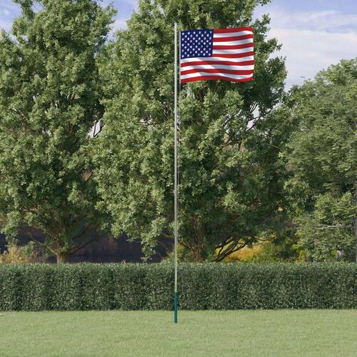 USA flag og flagstang 6,23 m aluminium