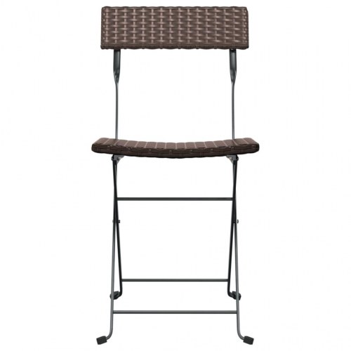 Foldbare bistrostole 2 stk. polyrattan og stål brun