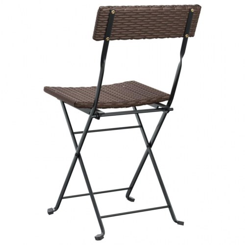 Foldbare bistrostole 2 stk. polyrattan og stål brun