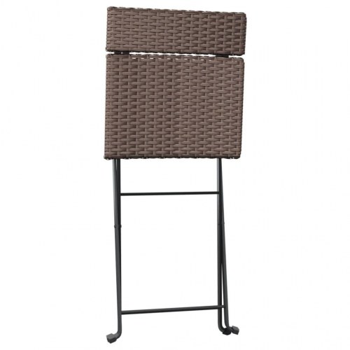 Foldbare bistrostole 2 stk. polyrattan og stål brun