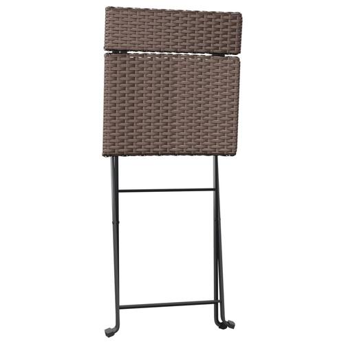 Foldbart bistrosæt 3 dele polyrattan brun
