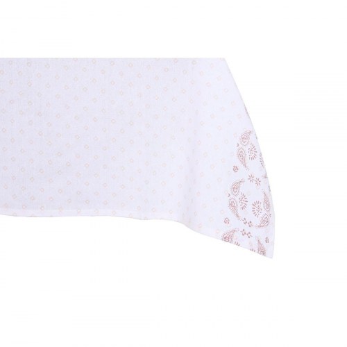 Dug med servietter, 150 × 250 cm, pink/hvid (2 sæt)