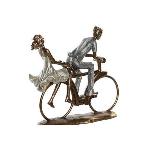 Dekorativ figur 27 x 9,5 x 23 cm Pink Gylden Hvid (2 enheder)