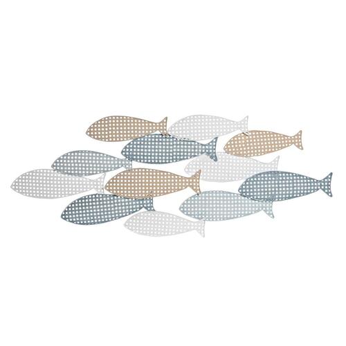 Vægdekoration Hvid Multifarvet Middelhavet Fisk 110 x 4,5 x 40 cm 111 x 4,5 x 40 cm