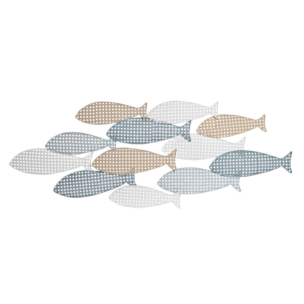 Vægdekoration Hvid Multifarvet Middelhavet Fisk 110 x 4,5 x 40 cm 111 x 4,5 x 40 cm