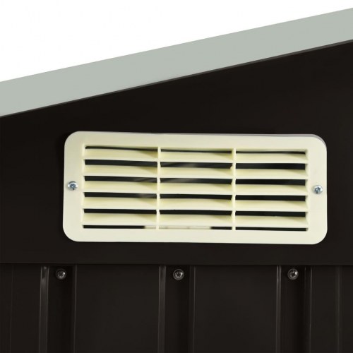 Haveskur med reol 205x130x183 cm jern brun