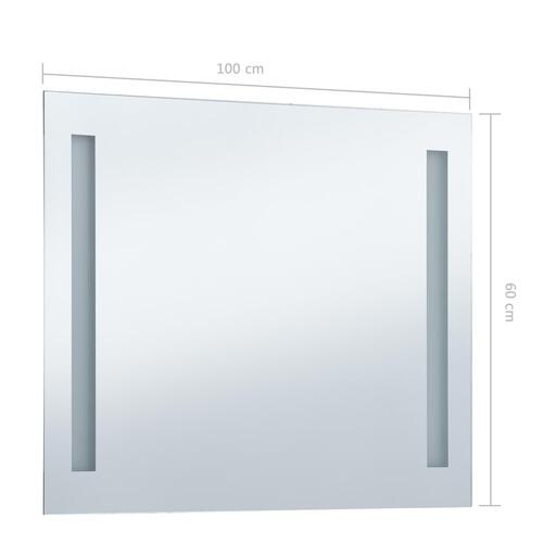 LED-vægspejl til badeværelset 100x60 cm