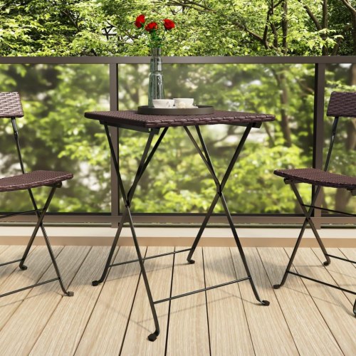 Foldbart bistrobord 55x54x71 cm polyrattan brun