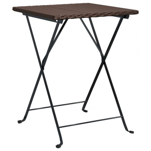 Foldbart bistrobord 55x54x71 cm polyrattan brun