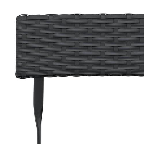 Foldbart bistrosæt 3 dele polyrattan sort