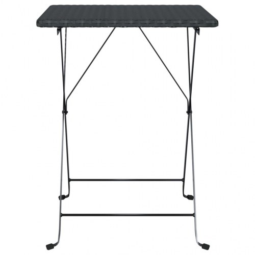 Foldbart bistrobord i polyrattan - 55 × 54 × 71 cm, sort