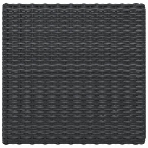 Foldbart bistrobord i polyrattan - 55 × 54 × 71 cm, sort