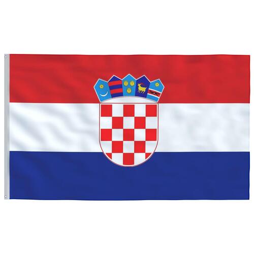Kroatien flag og flagstang 6,23 m aluminium