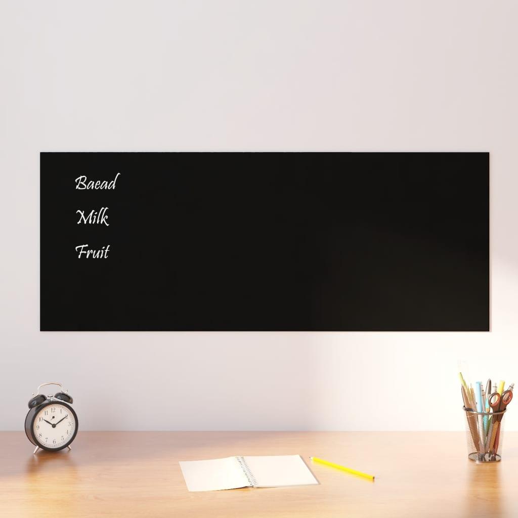 Væghængt magnettavle 100x40 cm hærdet glas sort