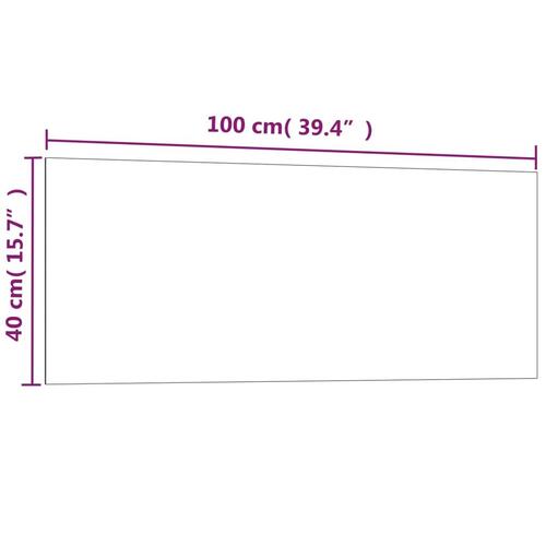 Væghængt magnettavle 100x40 cm hærdet glas sort