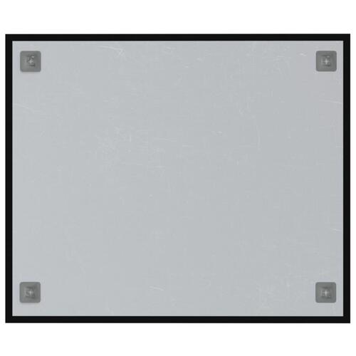 Væghængt magnettavle 60x50 cm hærdet glas sort