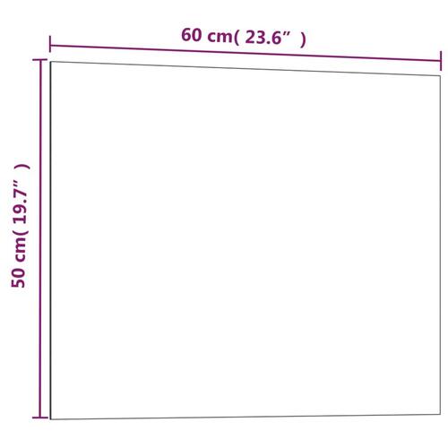 Væghængt magnettavle 60x50 cm hærdet glas sort