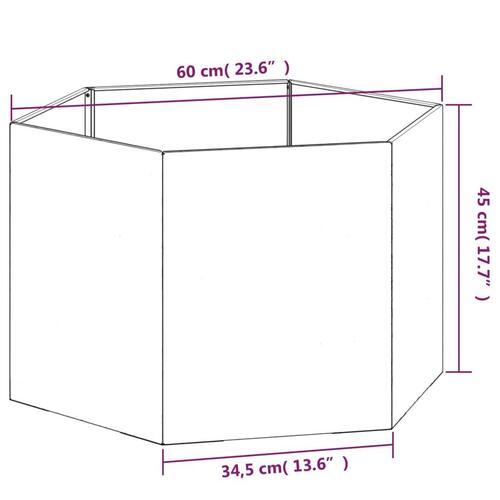 Plantekasse 60x60x45 cm cortenstål rustfarvet