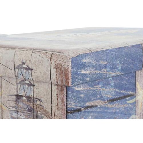 Multifunktionel Æske 59 x 40 x 40 cm Polyuretan Multifarvet Pap Middelhavet (2 enheder)