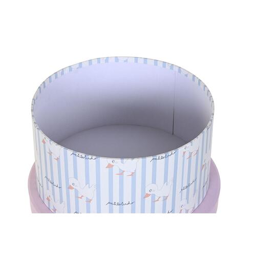 Sæt med æsker, som kan stables Blå Pink Pap (37,5 x 37,5 x 18 cm)