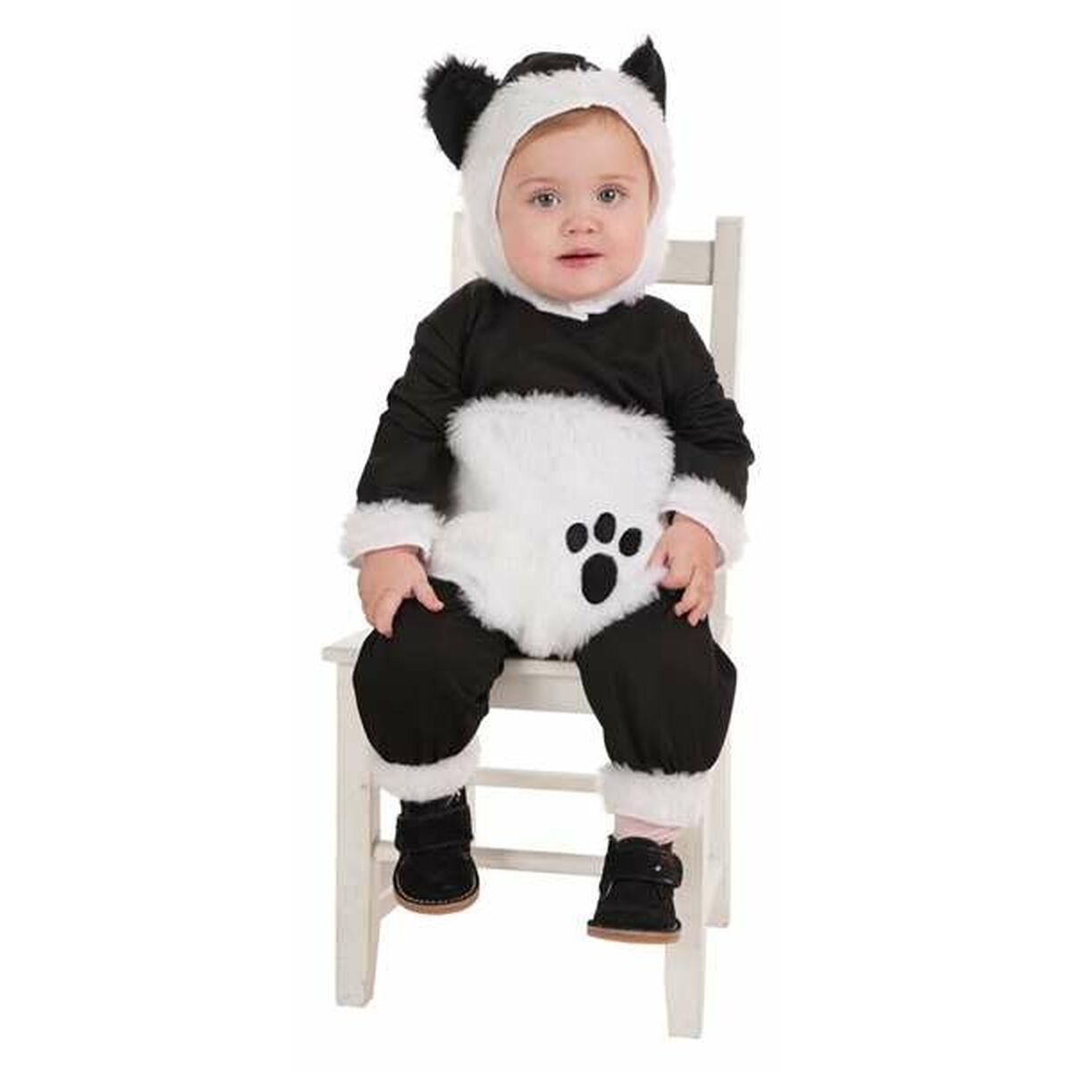 Babykostume pandabjørn 0-12 mdr. - 2 dele med hætte og jumpsuit