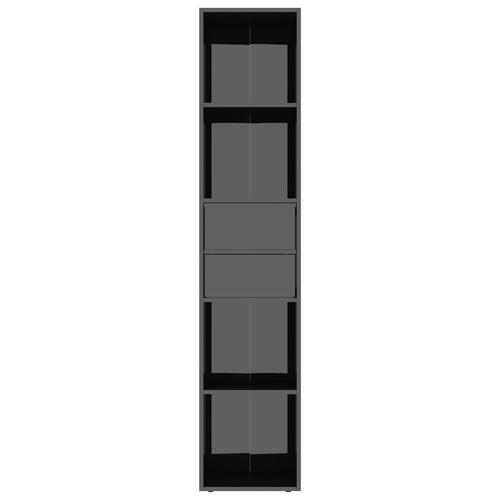Bogreol 36x30x171 cm konstrueret træ sort højglans