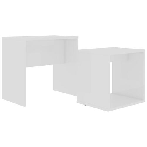 Sofabordssæt 48x30x45 cm konstrueret træ hvid
