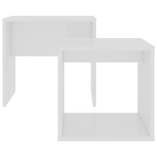 Sofabordssæt 48x30x45 cm konstrueret træ hvid