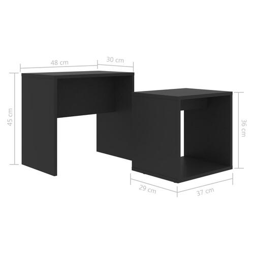 Sofabordssæt 48x30x45 cm konstrueret træ sort