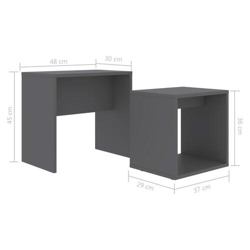 Sofabordssæt 48x30x45 cm konstrueret træ grå