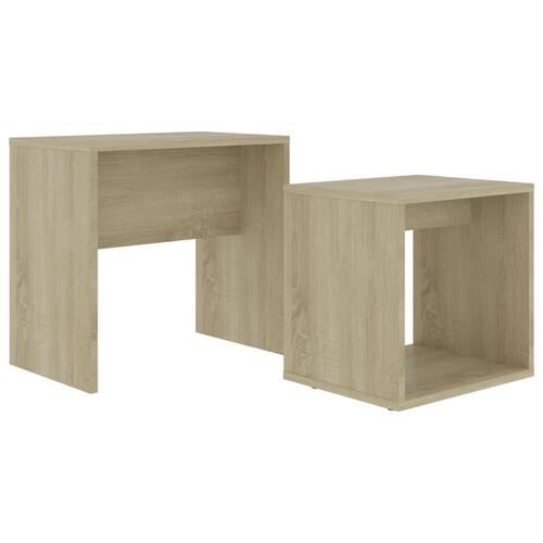 Sofabordssæt 48x30x45 cm konstrueret træ sonoma-eg
