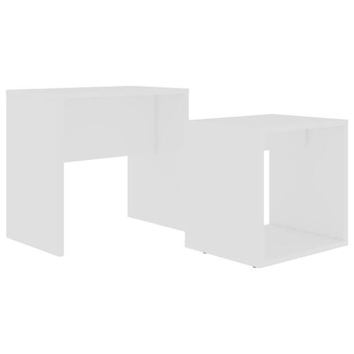 Sofabordssæt 48x30x45 cm konstrueret træ hvid højglans